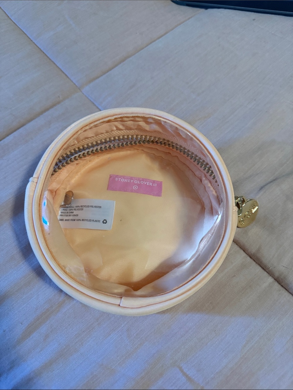 Stoney Clover Peach Round Cosmetic Pouch